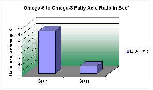 Omega-6 to Omega-3 Fatty Acid Ratio in Beef